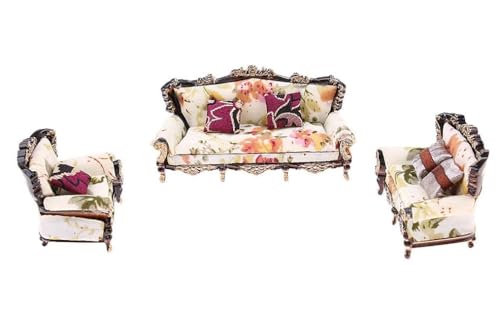 Image of Solid Sheesham Wood 5 Seater Small Size Sofa Set for Living Room Office Hotel Hall Wooden Sofa Furniture