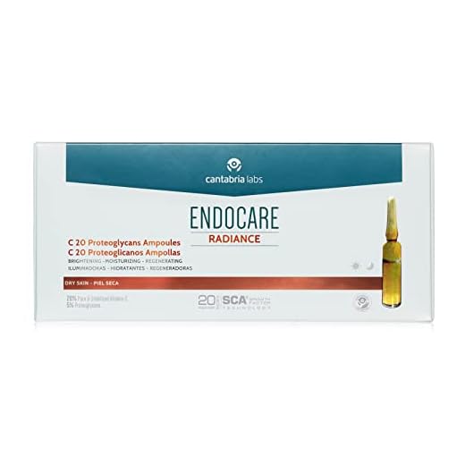Endocare Radiance C 20 Proteoglicanos - Ampollas Faciales Antiedad, Regeneradoras, Hidratantes y Antioxidantes, con Vitamina C, Pieles Secas o Deshidratadas, 30 Uds