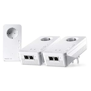 devolo Magic 2 WiFi next Multiroom Kit, WLAN Powerline Adapter -bis 2.400 Mbit/s, Mesh WLAN, WLAN Steckdose, 4x Gigabit LAN Anschluss, dLAN 2.0, mit WLAN, weiß