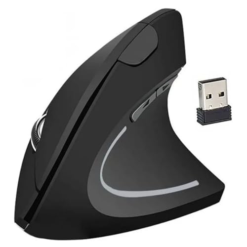 Mouse Ergonômico Vertical Sem Fio 2.4GHz – Design Ortopédico Anti Dor no Pulso, Ajuste DPI, USB, Mouse Wireless para PC, Notebook, Laptop e Mac - Funciona com 2 pilhas AAA (não incluídas)