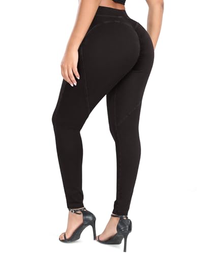 SEASUM Women's Butt Lifting High Waisted Heart-Shaped Jeans Stretchy Comfortable Legging Jeans Vintage Style