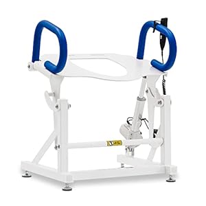 MCombo elektrische wc-opstahulp toiletstoelverhoging met armleuningen, toiletlift toiletframe senioren in de badkamer, 145 kg belastbaar, metaal, M212W (wit)