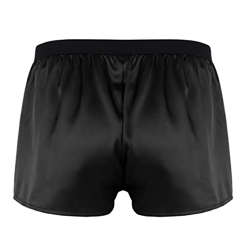 YiZYiF Men's Silky Satin Boxers Shorts Summer Loose Underwear Lingerie Shorts4