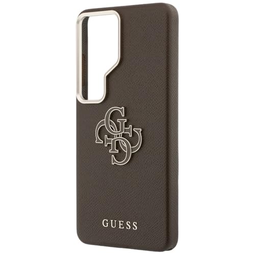 CG MOBILE Guess Grained Grand logo 4G en métal pour Samsung Galaxy S26 Plus (marron)