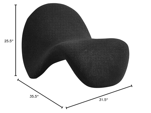 Sillón Curvo Piel Sintética Negro miniatura 3