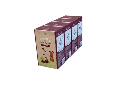 Sammy´s Herzensbrecher | Fein gebackene Snacks für Hunde | Schonend im Ofen gebacken | Mit Rote Bete & Löwenzahn | Reich an Geflügel | ohne Zuckerzusatz | Trainingssnack | 4 x 800 g
