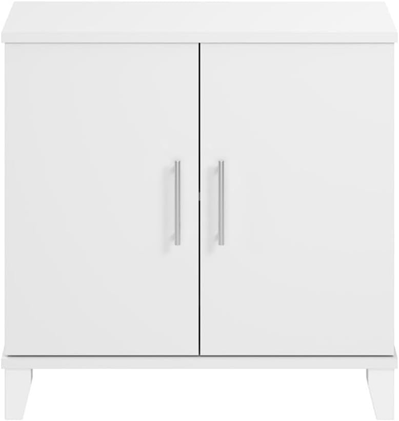 Bush Home Somerset Small Accent Storage Cabinet with Doors and Shelves in White, 2 Door Organizer for Home Office, Living Room, Kitchen Pantry, Entryway