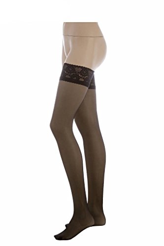 Image of Conte Semi Opaque Thigh Highs Self-Supported Stockings Silicone Lace Top Stay Ups Class 40 Den