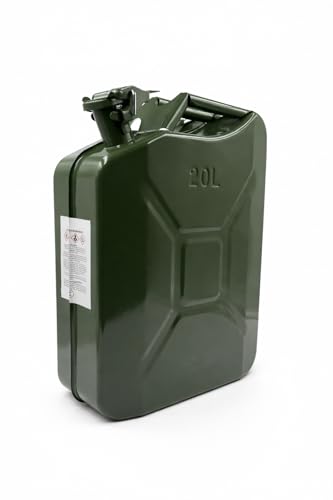 KOEM Bidón de acero pintado verde, homologado para combustible, gasolina y gasóleo, uso agrícola, náutico y camping (20 litros)