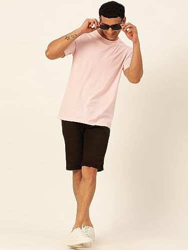 Image of Solid Soft Cloth Round Neck Cotton Relaxed Fit T Shirt