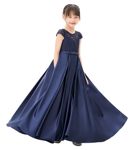 Illusion Lace Cap Sleeves Flower Girl Dress for Dance Recitals Toddlers L246