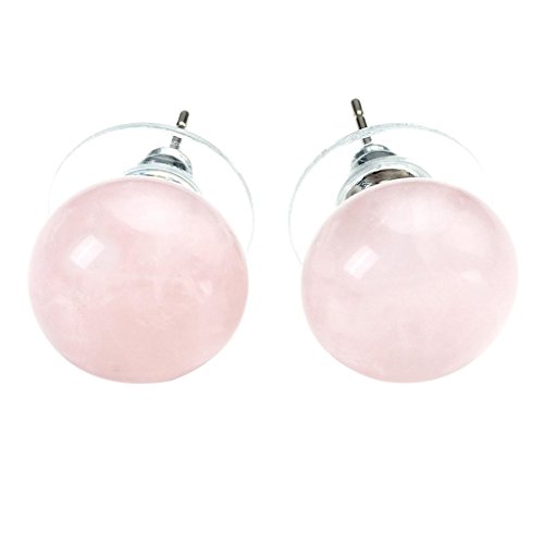 Jovivi 3Pairs Womens Natural Amethyst/Rose Quartz/Green Aventurine Round Abacus Ball Crystal Beads Chakra Stud Earrings #TOP2