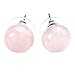 Jovivi 3pairs Womens Natural Amethyst/Rose Quartz/Green Aventurine Round Abacus Ball Crystal Beads Chakra Stud Earrings