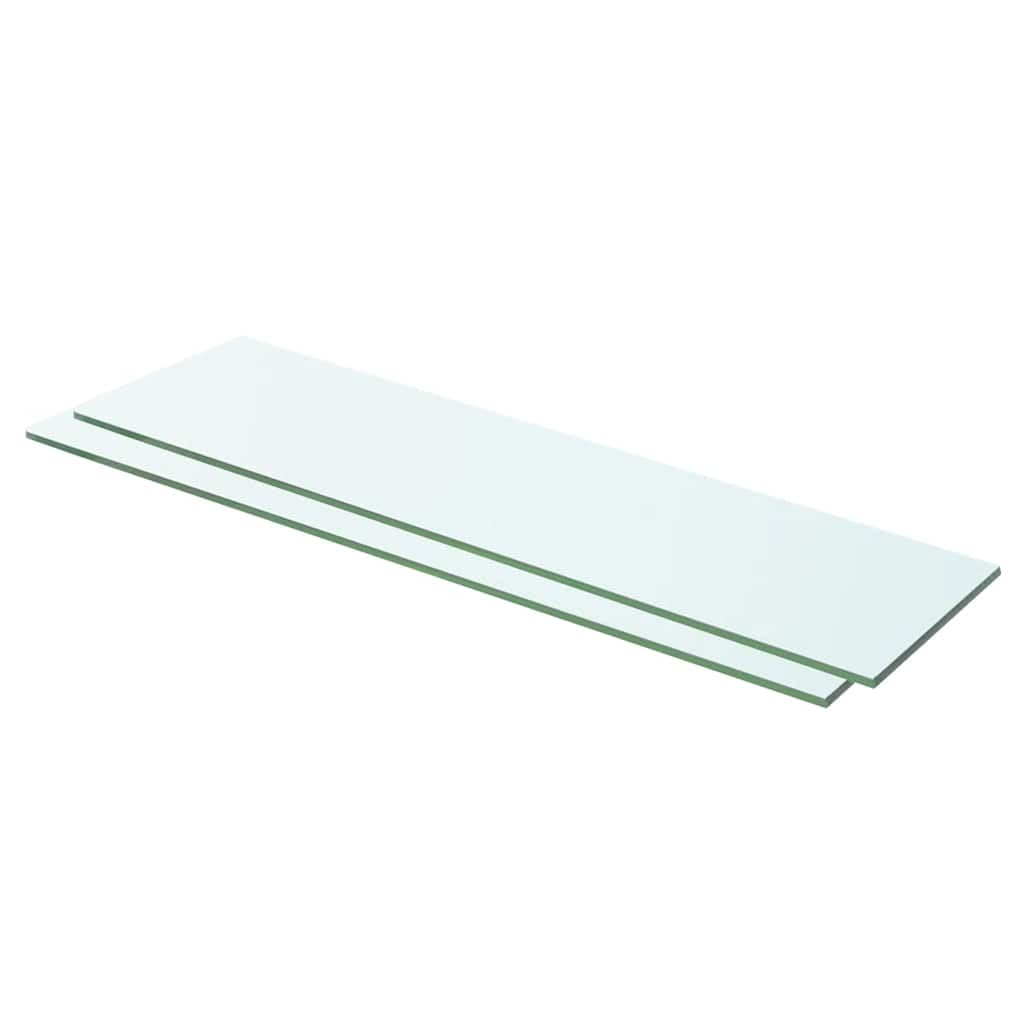 Regalböden aus Hartglas transparent 60 x 12 cm 2 STK. mit 8 mm Stärke, 15 kg, unsichtbare Wandhalterung für Wohnzimmer, Küche, Büro, platzsparende Ablage und Moderne Deko