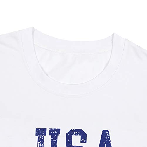 USA Flag Tee Shirt Women 4th of July Gift T Shirt Casual Short Sleeve American Proud T-Shirt Tops4