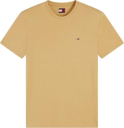 Tommy Jeans Herren-T-Shirt, kurzärmelig, Rundhalsausschnitt, Beige (Sandy Beige Htr), XXL – Ansicht 5