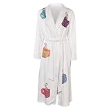 Fight Club Robe Mens Tyler Durden Bathrobe Adult Embroidered White Plush Robe with Belt Tyler Durden Costume (White, X-Large)