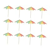 GRIRIW 100個入りカクテル傘ドリンクピック トロピカル夏パーティー用カップケーキトッパー フルーツ デザート飾り付け用