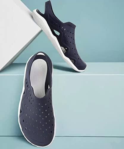 Image of CLYMB Men PVC|Ultralightweight|Comfort|Summer Trendy|Outdoor Daily use Blue Clogs