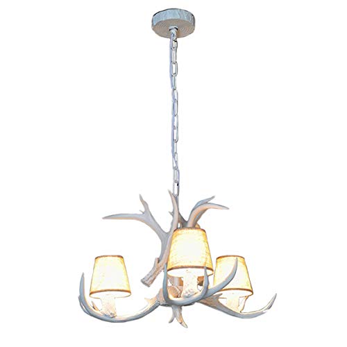 Lustre en bois de cerf suspension rétro e14 luminaire salon chambre