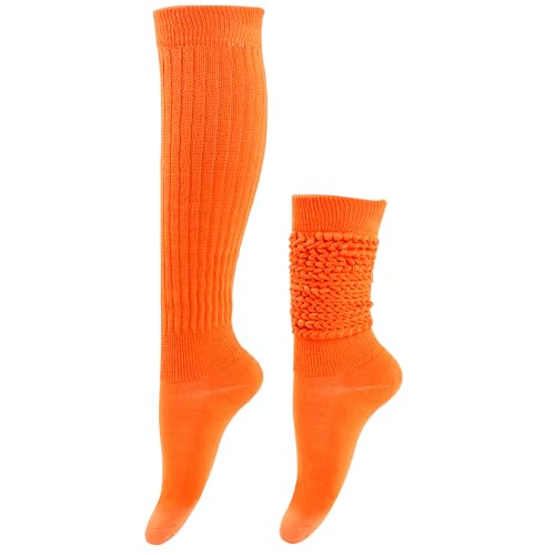 Image of Bestjybt 80s Slouch Socks for Women, Scrunch Knee High Boot Socks