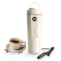 12V/24V Reisewasserkocher mit 4 Temperatureinstellungen wasserkocher für auto ideal für Roadtrips mini wasserkocher für unterwegs zum Kochen von Wasser Zubereiten von Kaffee, Tee und Milch 450 ml