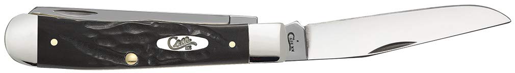 CASE XX WR Pocket Knife Rough Black Jigged Synthetic Trapper Item #18221 - (6254 SS) - Length Closed: 4 1/8 Inches