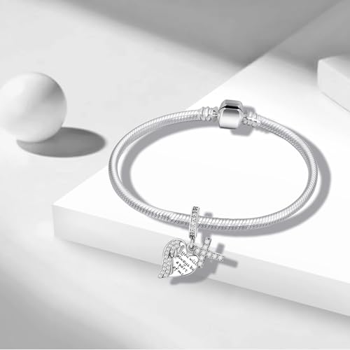 Regalos para mujeres: abalorio de corazón con versículo bíblico para fe 3