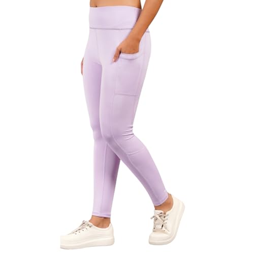 Image of NINQ high Waist Women Gym Compression Pants for Workout with Pocket, Yoga & Exercise, Active Wear Legging Sports Tights Trousers with Comfortable Fit for Running, Jogging & Training