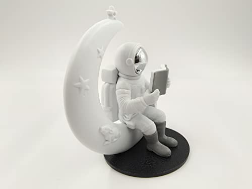 Etartjmhnb Mini Astronaut Decor Small Reading Astronaut Statue Car Interior Astronaut Lover Gift Spaceman Figurine Sculpture Home Decor For Shelf Bookshelf Table (Silver) #TOP1