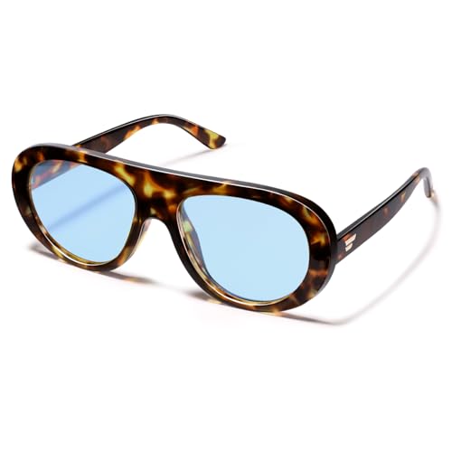Image of VANLINKER Oversized Retro Aviator Sunglasses for Women Men Chic 70s Vintage Style Trendy 2026 Chunky Sun Glasses VL9865