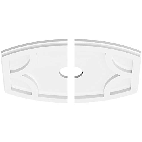 Image of Ekena Millwork CMP16X10KY2-02000 Kailey Architectural Grade PVC Contemporary, Two Piece Urethane Ceiling Medallions 16 inchW x 10 5 /8 inchH x 2 inchID x 8 1 /2 inchC x 1 inchP