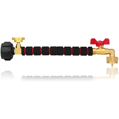 Foinwer Propane Refill Adapter,Propane Tank Refill Adapters 20 lb to 1 lb,Adapter for QCC1/Type1 Propane Tanks,Valve and Pressure Gauge,On/Off at All Times,90 Degrees Elbow Design for Easy Operatio Cover