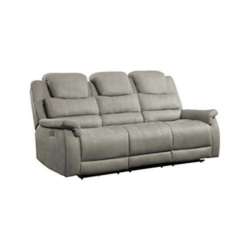Homelegance 84" Double Reclining Sofa (Power), Gray