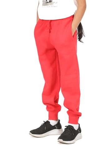 Image of EVERYDAY KIDS Girls' Cotton Fleece Sweatpants; Girls' Activewear Jogger Pants - Soft and Breathable Cotton /Poly Blend
