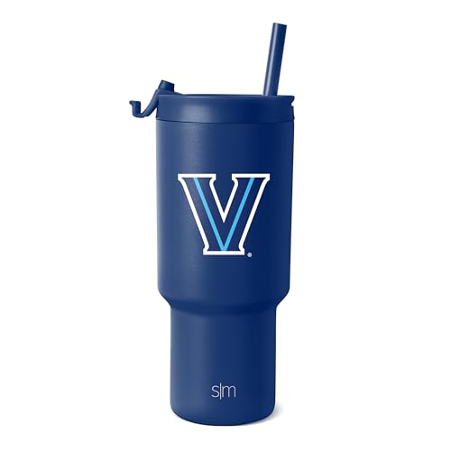 Simple Modern Officially Licensed Collegiate Villanova Wildcats 30 oz Tumbler with Flip Lid and Straws | Insulated Cup Stainless Steel | Gifts for Men Women | Trek Collection | Villanova University