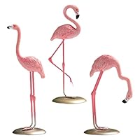 Abaodam Pink Flamingo Ornament 3Pcs Flamingo Statue Pink Resin Figurine Statue Tabletop Decor Sculpture Table Centerpieces Ornaments Resin Figurines