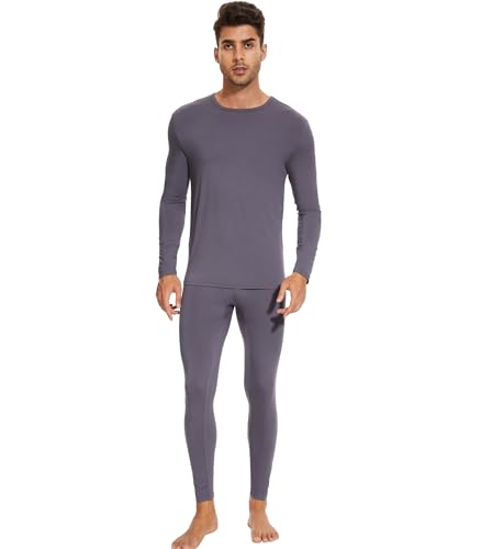 WiWi Thermal Underwear for Men Bamboo Viscose Long Johns Set Soft Warm Base Layer Lightweight Top...