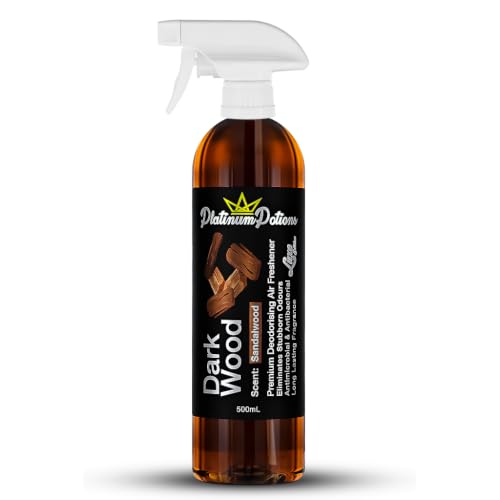 Image of Water-Based Car Air Freshener Spray | Luxury Automotive Deodorizer | Mold-Resistant Formula | Eliminates Odors and Refreshes Vehicle Interior | 17 fl oz | Dark Wood