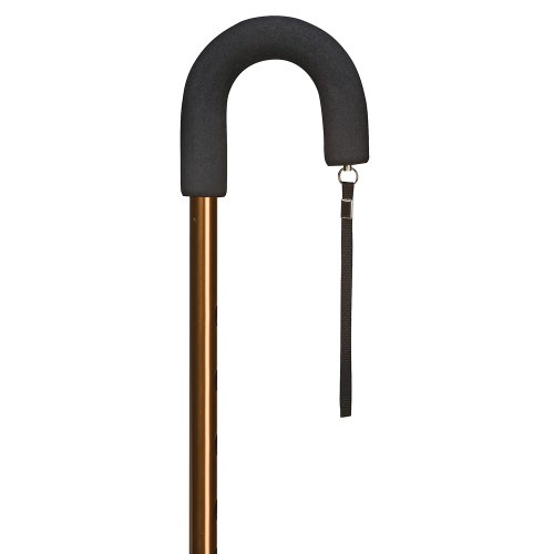 DMI Deluxe Adjustable Metal Classic Walking Cane, Walking Stick, Foam Padded Grip, Bronze