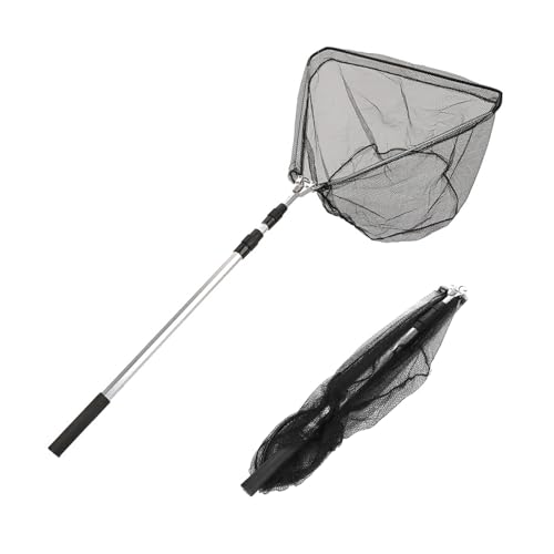ポクミル タモ 玉網 ランディングネット 折りたたみ式 伸縮式 タモ網 超軽量 たも 釣りネット 渓流・淡水・海水対応 全長150cm/170cm 大人 子供 耐荷重500〜1500g 小魚、浮遊ゴミ、川底の軽いゴミに適しています (170CM)