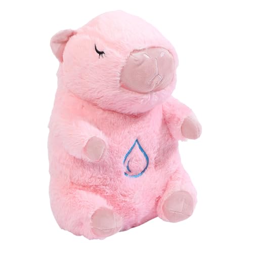 Sghtil Capybara Peluche de Peluche de Corazón | Relajante Latido del Corazón Rey Nutria Dormir Amigo con Música y Luces para Niños, Niños y Niñas