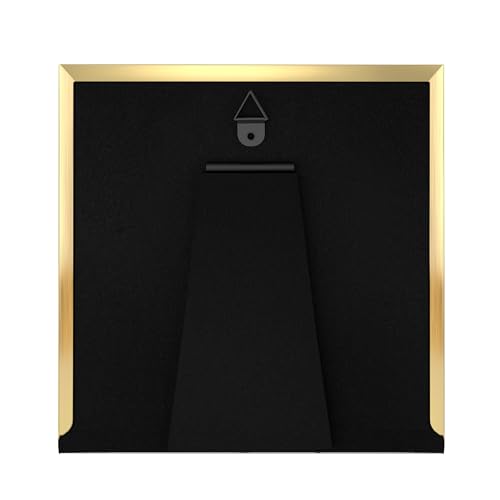 Image of eletecpro 4x4 Enamel Picture Frame with Real Glass Cover, Square Photo Frame with Gold Metal Edge Display Pictures 4 by 4 for Tabletop and Wall Decor, Navy, 1 Pack