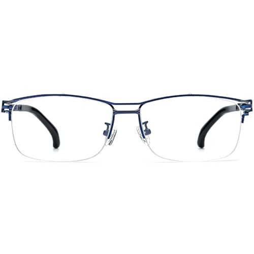 Image of FONEX Pure Titanium Glasses Frame Men Semi Rimless Square Eyeglasses Eyewear DTX416
