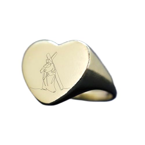Bague Jésus cœur style vintage en argent à porter au quotidien