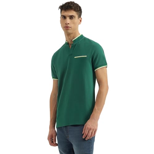 Image of United Colors of Benetton Men Cotton Blend Solid Regular Fit Polo Shirt