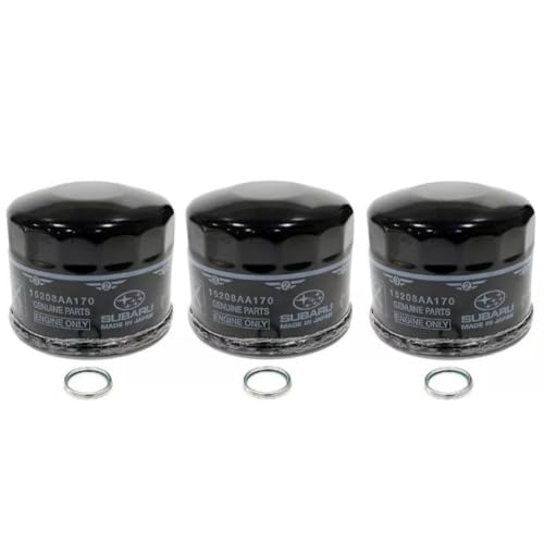 Subaru Set of 3 Oil Filters and Crush Gaskets for 2015-2026 WRX BRZ - 2026 Outback Turbo & Wilderness - 15208AA170 & 803916010 - Genuine OEM