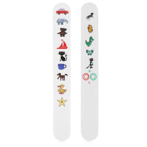 Image of Check Vision Tester Stick, ANGGREK Kids Fixation Stick Vision Tester Clear Colorful Animal Patterns Coating Thicken Eye Test Card(No.1)