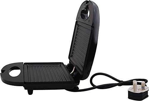 Refura 2 slice non-stick sandwich grill 750w re-910 sandwich maker/panini presses with handle locking system, indicator light, overheat protection | appliances, black
