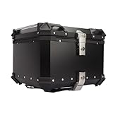 Quxxuol リアボックス、バイクリアボックス アルミニウム合金 強くて耐久性がある 大容量 25L/32L/36L/45L 取り付け 分解/清掃が簡単 盗難防止のためロック可能 様々なモデルに汎用 旅行、通勤、配達に最適 (ブラック,55L)
